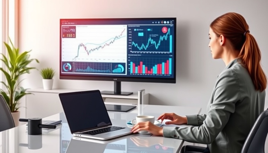 Businesswoman reviews financial data on XRP purchases on company balance sheet.