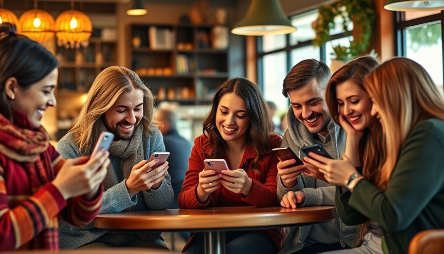 People using smartphones for Cash App group payments in a café.