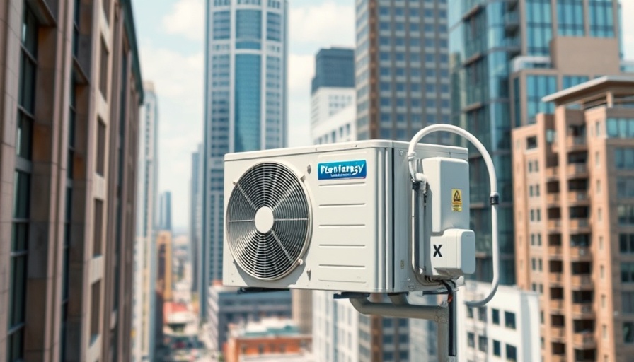 Energy-efficient air conditioning unit on a building.