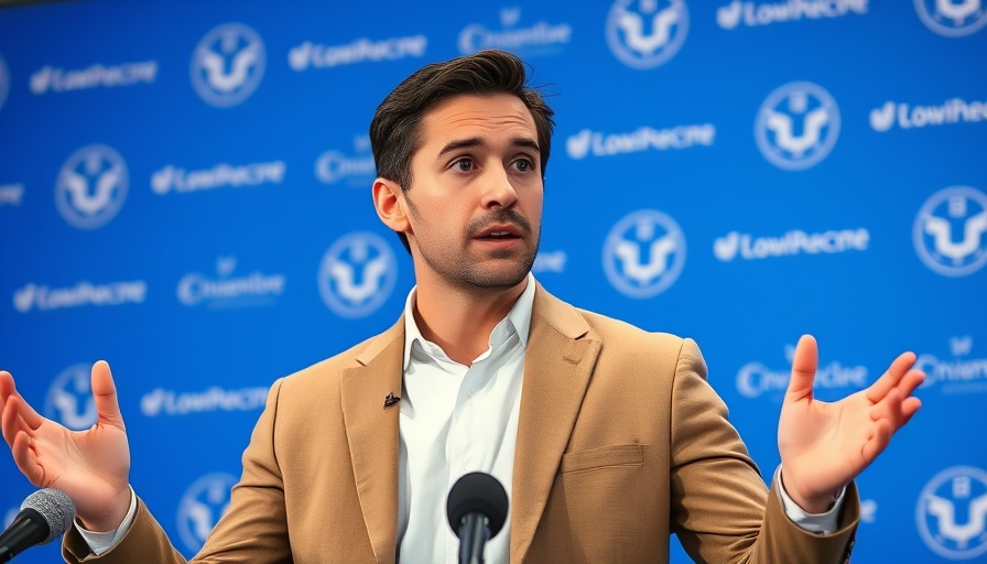 Professional man at press conference discussing an event.