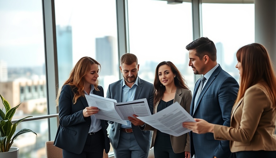 Professionals discussing business startup funding in a modern office.