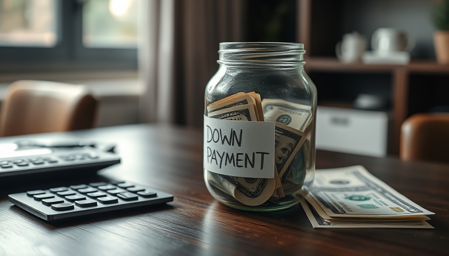 Cash and jar labeled 'Down Payment' signify cash offer on a house.