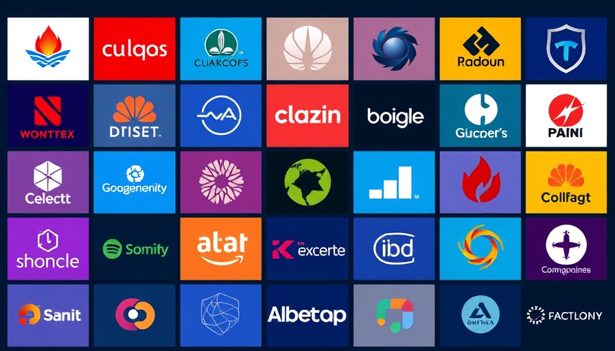 Colorful tech logos in a grid symbolize Big Tech AI investments.