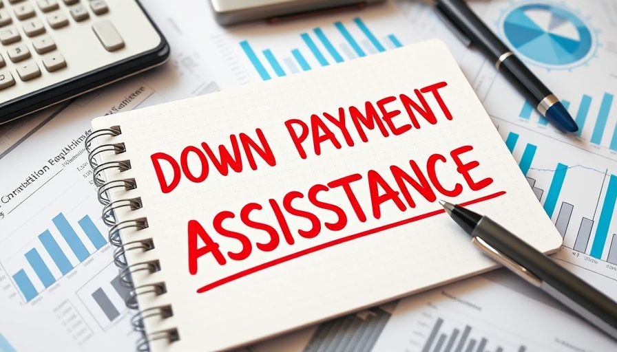Notebook with 'DOWN PAYMENT ASSISTANCE' on financial documents.