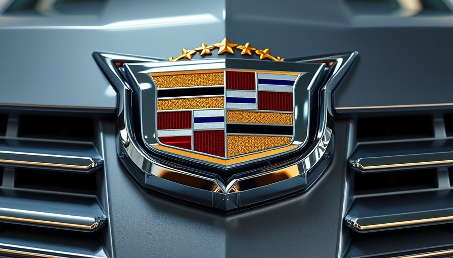 Cadillac logo design change, featuring a modern golden emblem.