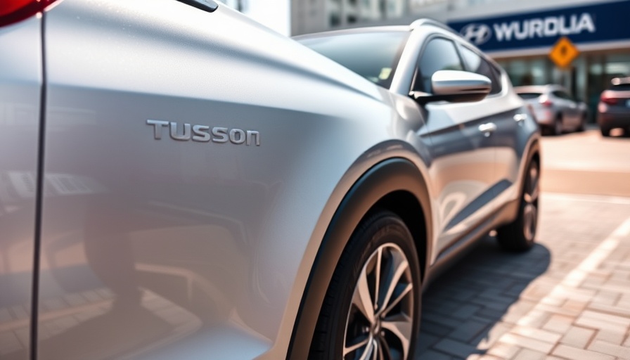 Hyundai Tucson with 0% finance offer at UK dealership, highlighting accountability.