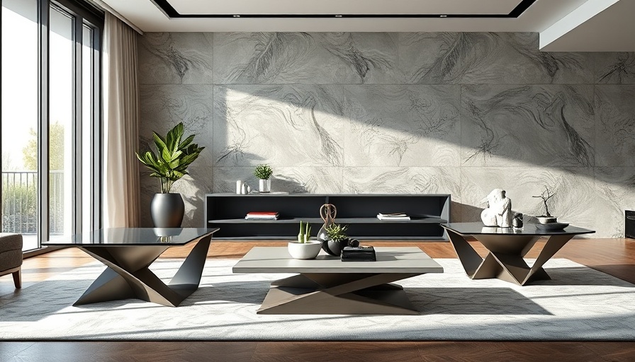 Trendy coffee tables 2025 in a stylish living room setting.