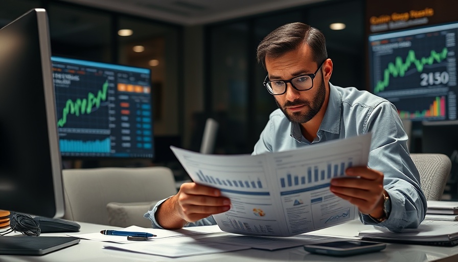 Analyzing Coinbase earnings report in modern office setting.