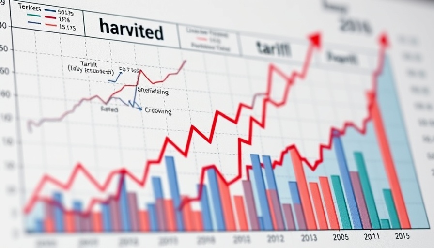 Graph of economic trends showing stagflation due to tariffs.