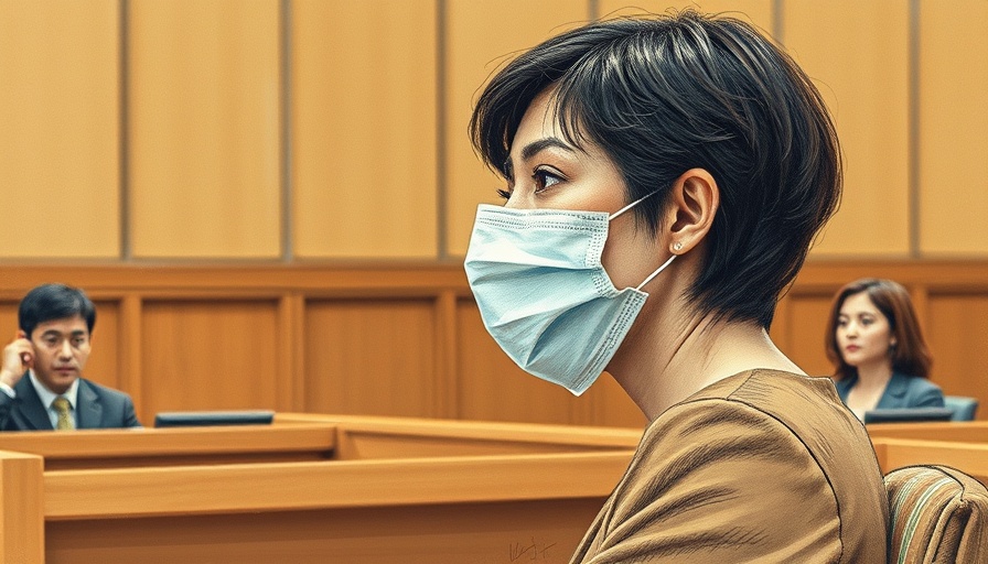 Ghislaine Maxwell courtroom sketch with white mask in profile view.