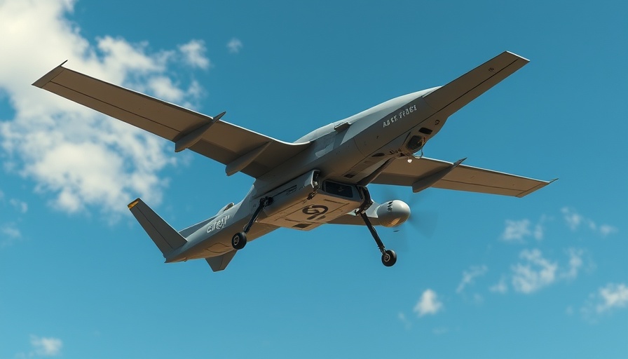 AI in defense technology showcased by futuristic drone.