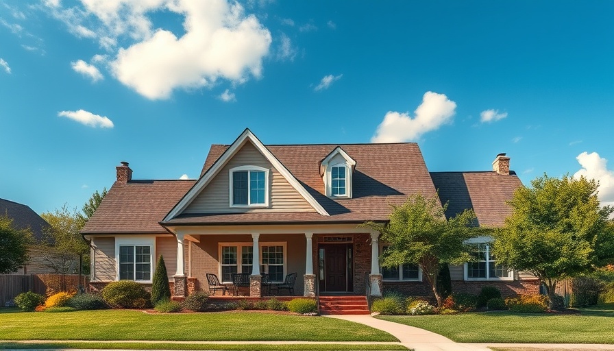 Charming suburban house under a clear blue sky, buy a house with a 600 credit score.