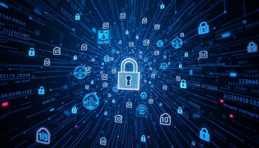Abstract digital depiction symbolizing AI fraud crisis with data patterns.