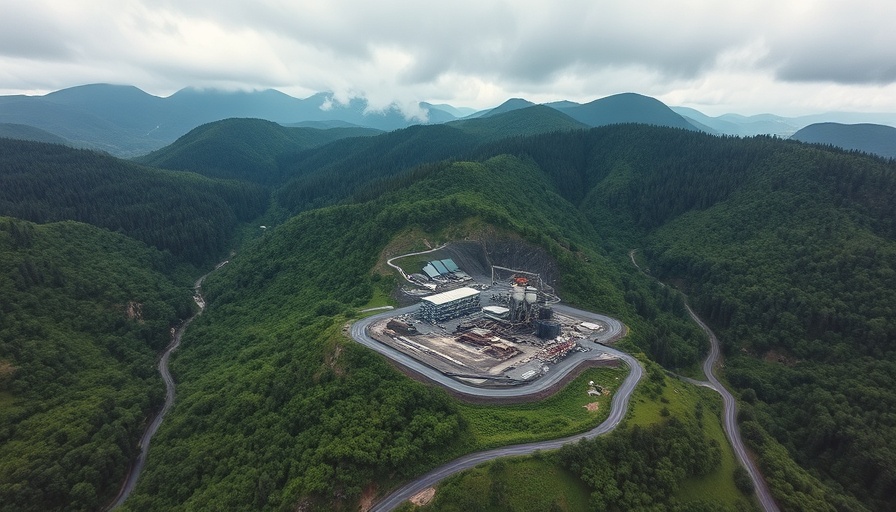 Aerial view of Codelco El Teniente mining site under cloudy skies.