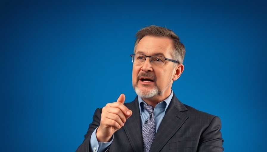 Confident man in suit speaking passionately