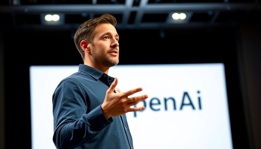 OpenAI releases open models: Speaker presenting with OpenAI logo.