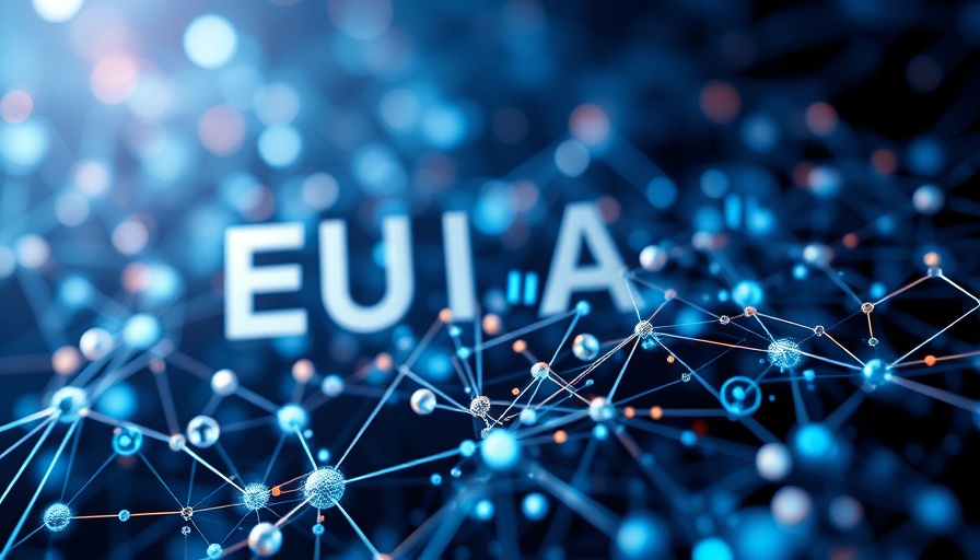 Futuristic illustration depicting EU AI Act impact.