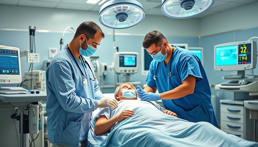 Medical team treating patient in hospital, climate change and disease pandemics context.