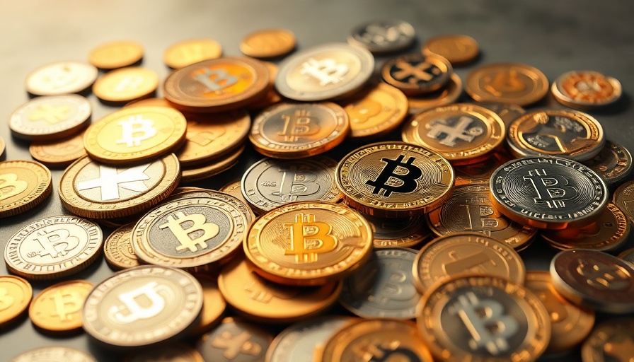 Close-up of assorted cryptocurrencies relating to Tornado Cash money laundering charge.