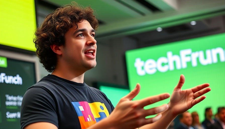 Speaker discussing Figma IPO success at TechCrunch event