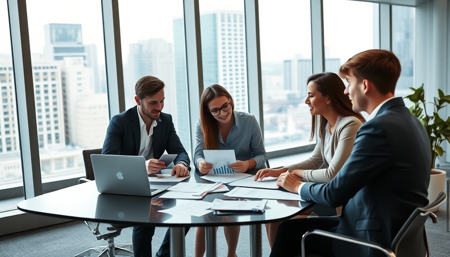 Young professionals in office collaborate on business startup funding.