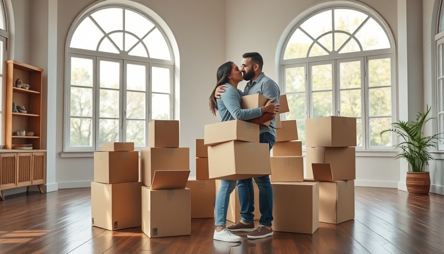 Couple in new home with boxes, clean no-contingency offer success.