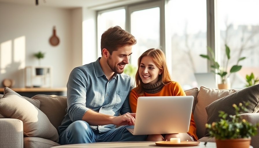 Young couple discussing how to find a realtor as first-time home buyers.