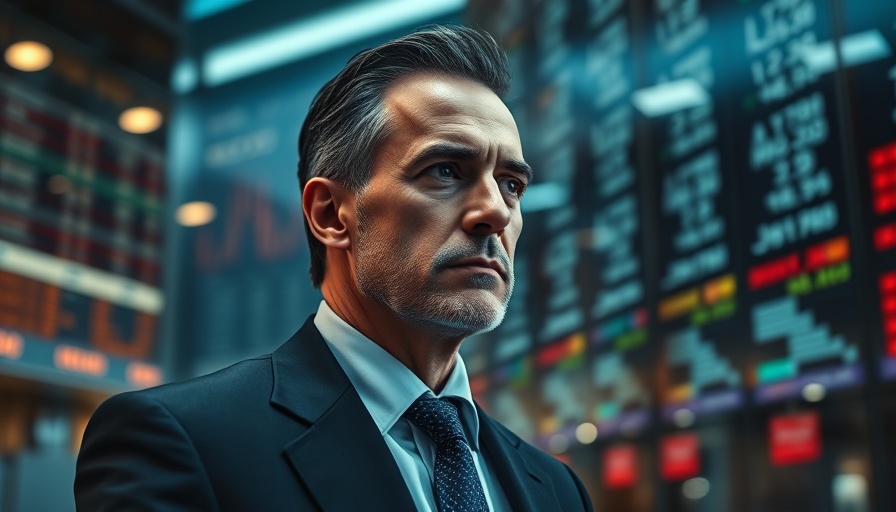 Businessman with stock market reflections, impact of stablecoins on US economy