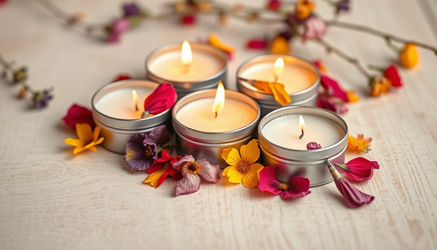 Dried flower candles on wood for safely making flower candles.