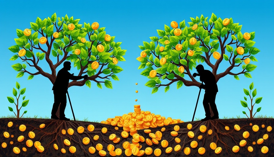 Conceptual wealth tree illustration depicting global wealth creation strategies