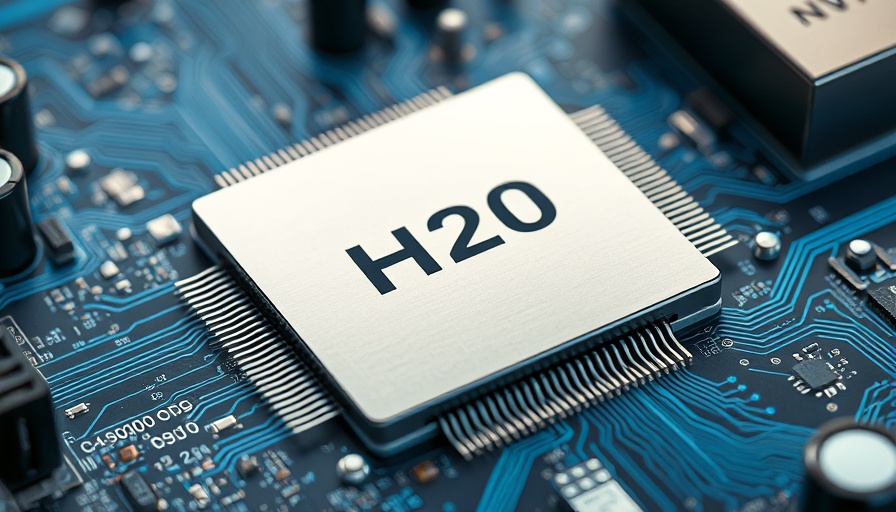 Close-up view of Nvidia H20 chip on a circuit board.