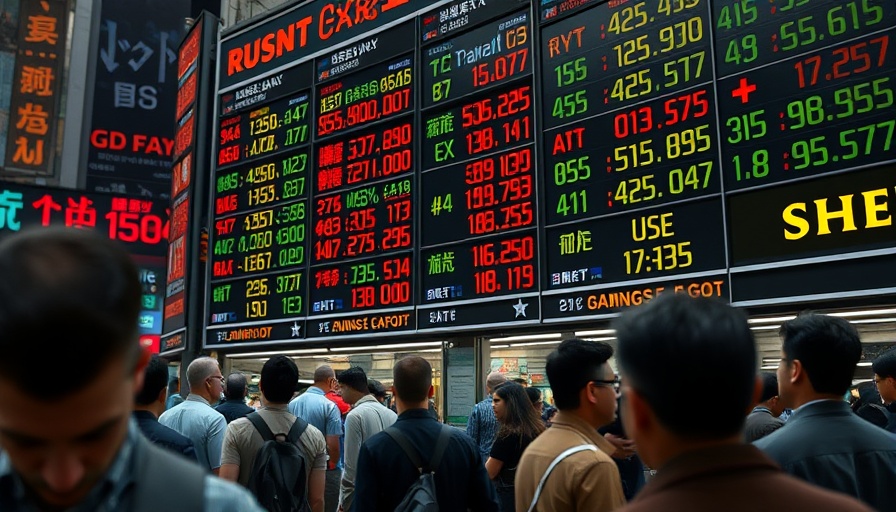 People observe currency exchange board highlighting Pakistan economic crisis.