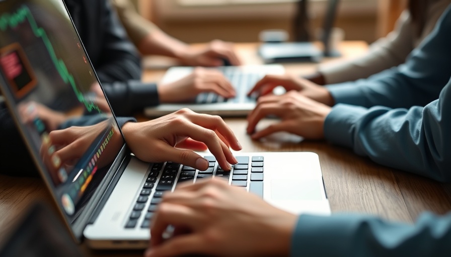 Hands typing on laptops in a collaborative computer science environment
