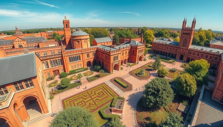 Aerial view of Stanford University campus highlighting legacy admissions.