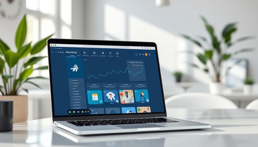 Gmail productivity app on a laptop in a modern workspace.