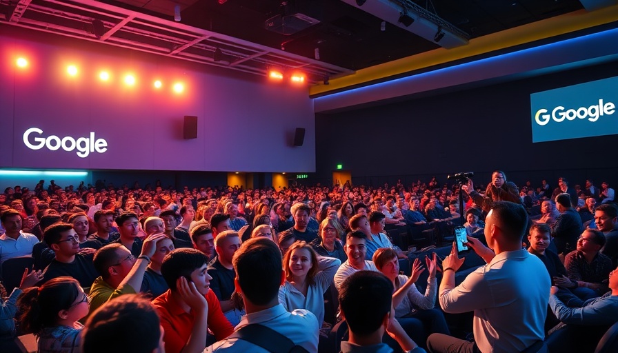 Google Pixel 10 launch event with excited audience and presenter.