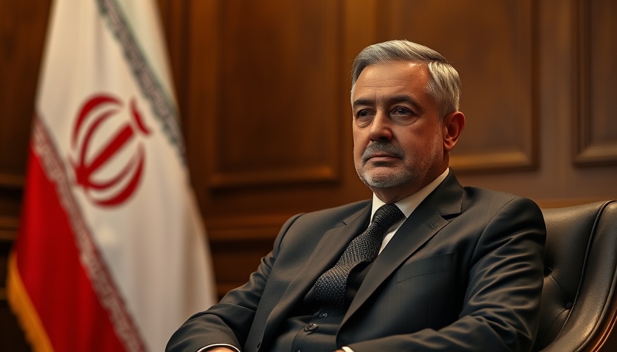 Diplomat beside Iranian flag discussing sanctions