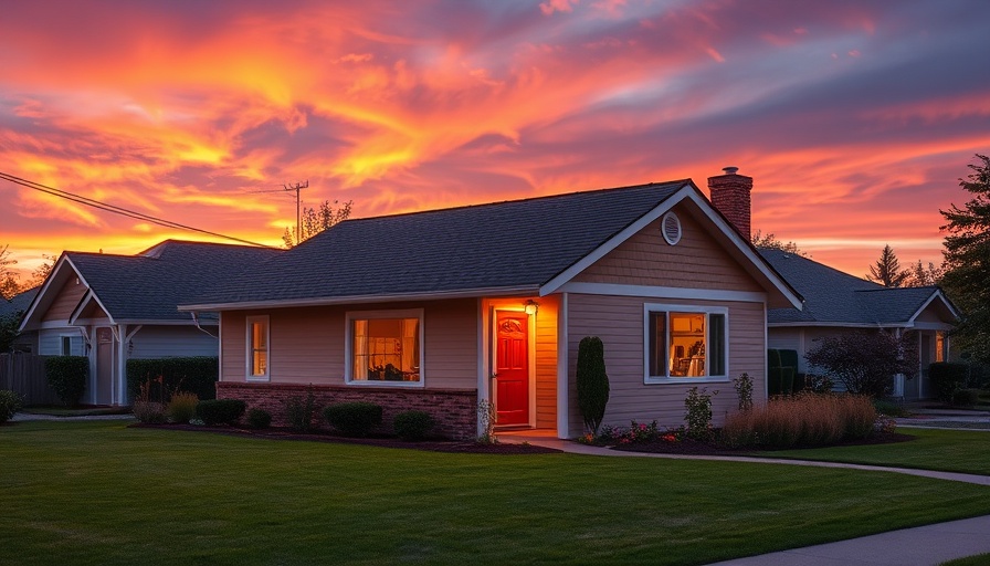 Charming suburban house at sunset illustrating how escrow works when selling a house.