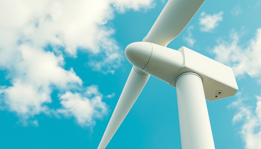 Modern wind turbine in Southeast Asia clean energy transition.