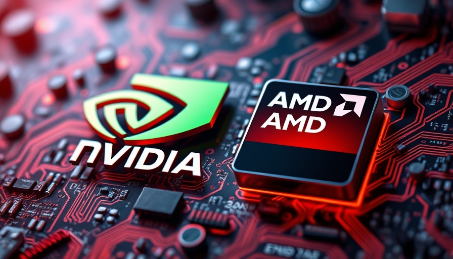 Abstract Nvidia AMD revenue-sharing deal concept image.