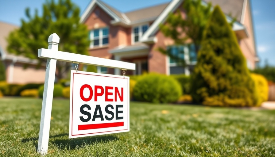Real estate agent open house sign on a suburban lawn.