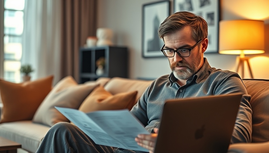 Focused man examines documents while using a laptop, 401k vs Roth IRA decision.