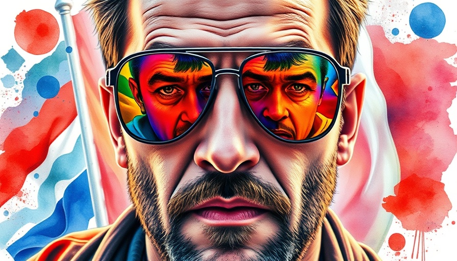 Reflective sunglasses illustration on national flag background.