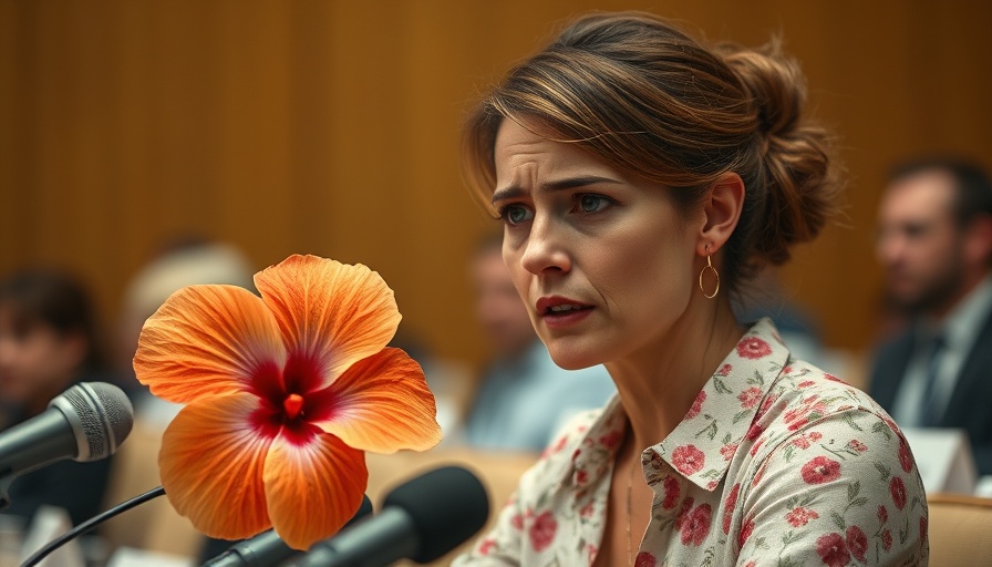 Frustrated woman at plastic treaty negotiations conference.