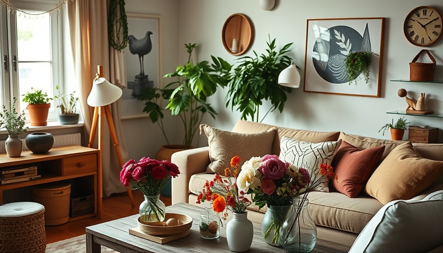 Thrifting home decor in an elegant living room with warm lighting.