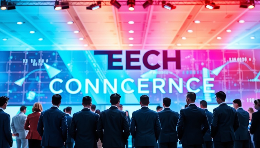 Tech conference banner featuring industry leaders, developer tools for startups emphasized.