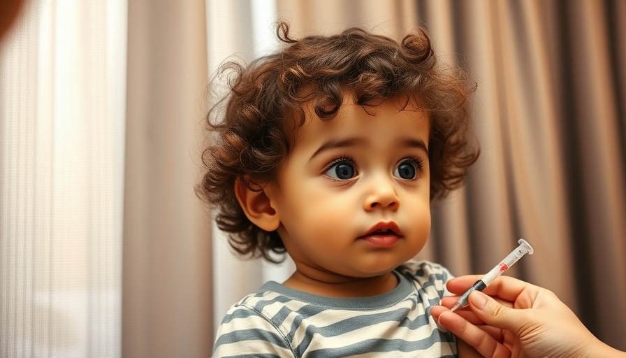 Curly-haired toddler receiving vaccination in clinic, vaccination resources for journalists.