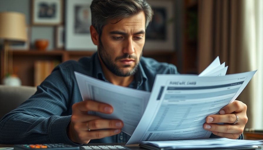 Person reviewing credit statements for loans for credit card consolidation.