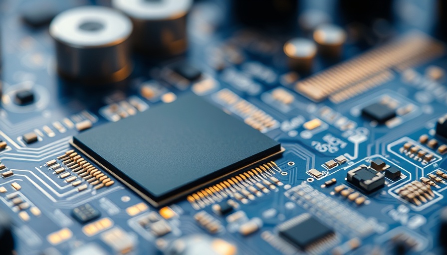 Close-up view of semiconductor circuit board in Bay Area