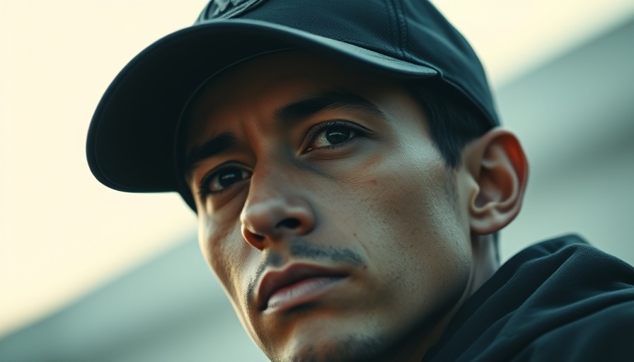 Person wearing a black cap looking thoughtful against a light background.
